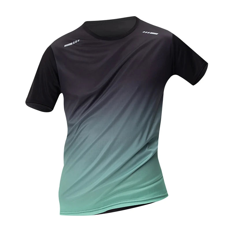 1/4 pçs masculino verão moda impressão de secagem rápida de manga curta juventude lazer esportes fitness respirável topo de meia-idade solto t