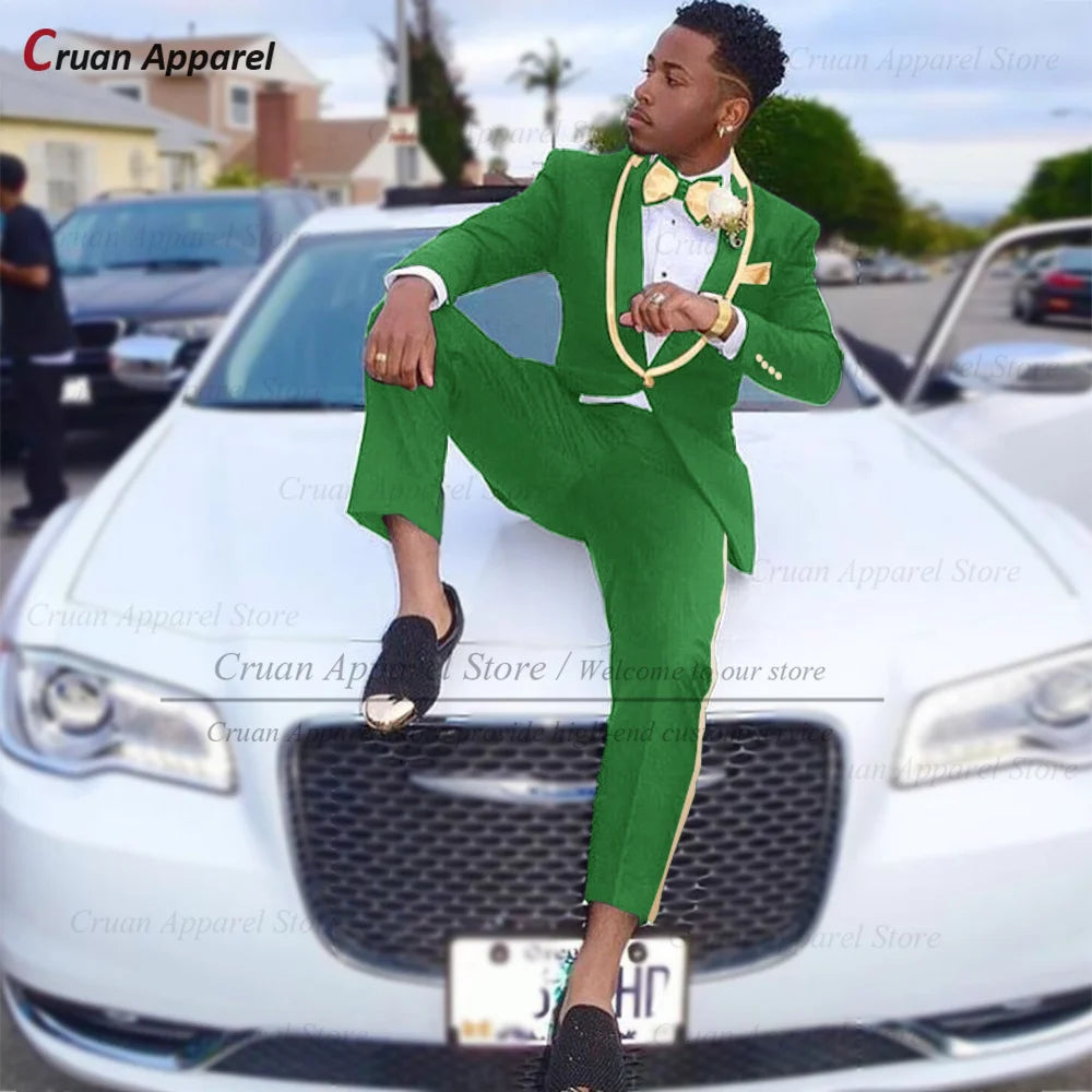 Conjuntos de terno clássico masculino atividades formais sob medida fino ajuste roupas casamento elegante padrinho trajes blazer calças 2 peças