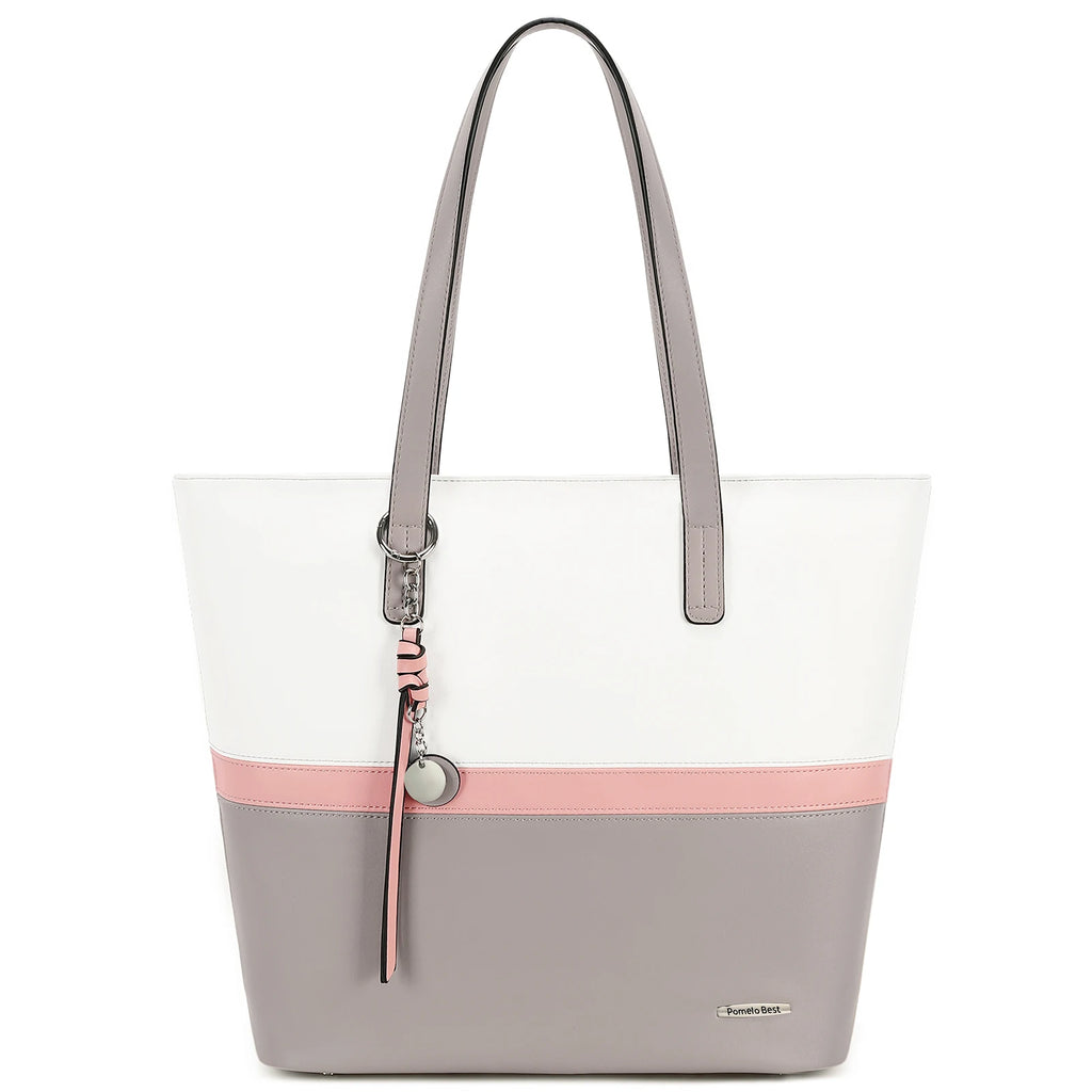 Bolsa feminina senhoras shopper grande sacola de couro do plutônio bolsa de ombro com compartimento grande para escritório escola compras