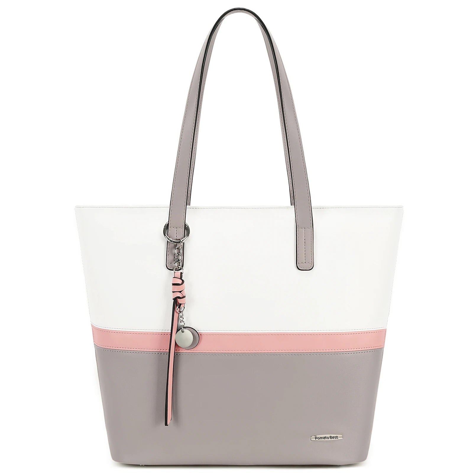 Bolsa feminina senhoras shopper grande sacola de couro do plutônio bolsa de ombro com compartimento grande para escritório escola compras