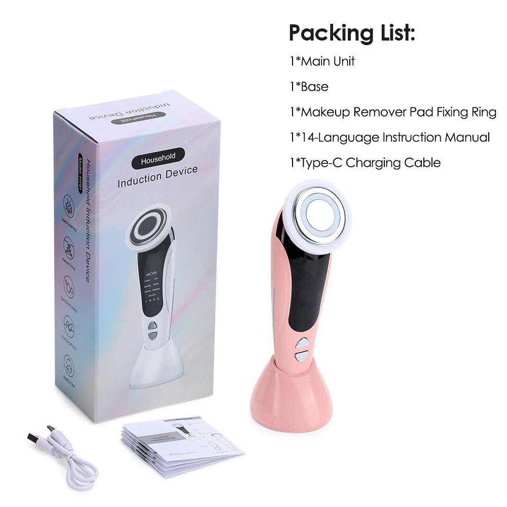 7 em 1 dispositivo de levantamento facial ems microcorrente rejuvenescimento da pele led facial pescoço endurecimento massageador rosto aparelho de cuidados de beleza