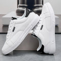 Branco preto sapatos masculinos confortáveis sapatos de skate casuais sólidos tênis de lazer leve sapatos de caminhada