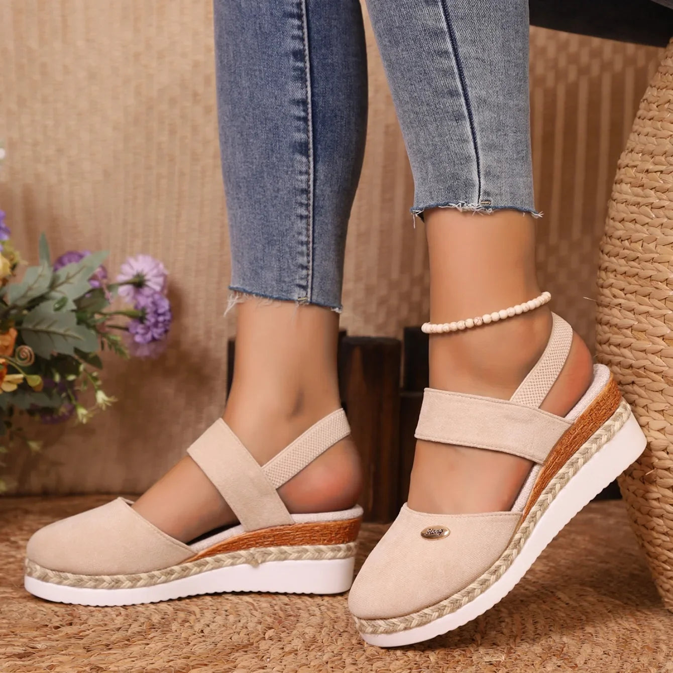 2025 novas mulheres dedo do pé fechado sandálias de cunha moda alpercatas sandálias plataforma fivela cinta sapatos gladiador mulher zapatos de mujer