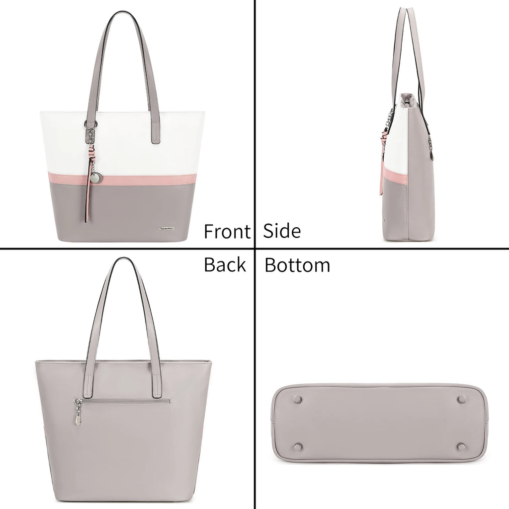 Bolsa feminina senhoras shopper grande sacola de couro do plutônio bolsa de ombro com compartimento grande para escritório escola compras