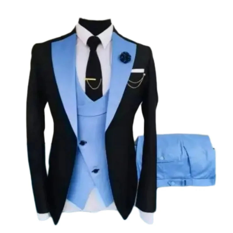 Ternos masculinos 3 peças sob medida melhor homem noivo casamento smoking fino ajuste jacquard duas cores blazer jaqueta colete calças smoking roupas