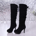 Botas femininas de luxo cavaleiro comprimento bota moda sexy sapatos de couro macio couro elegante confortável joelho botas altas