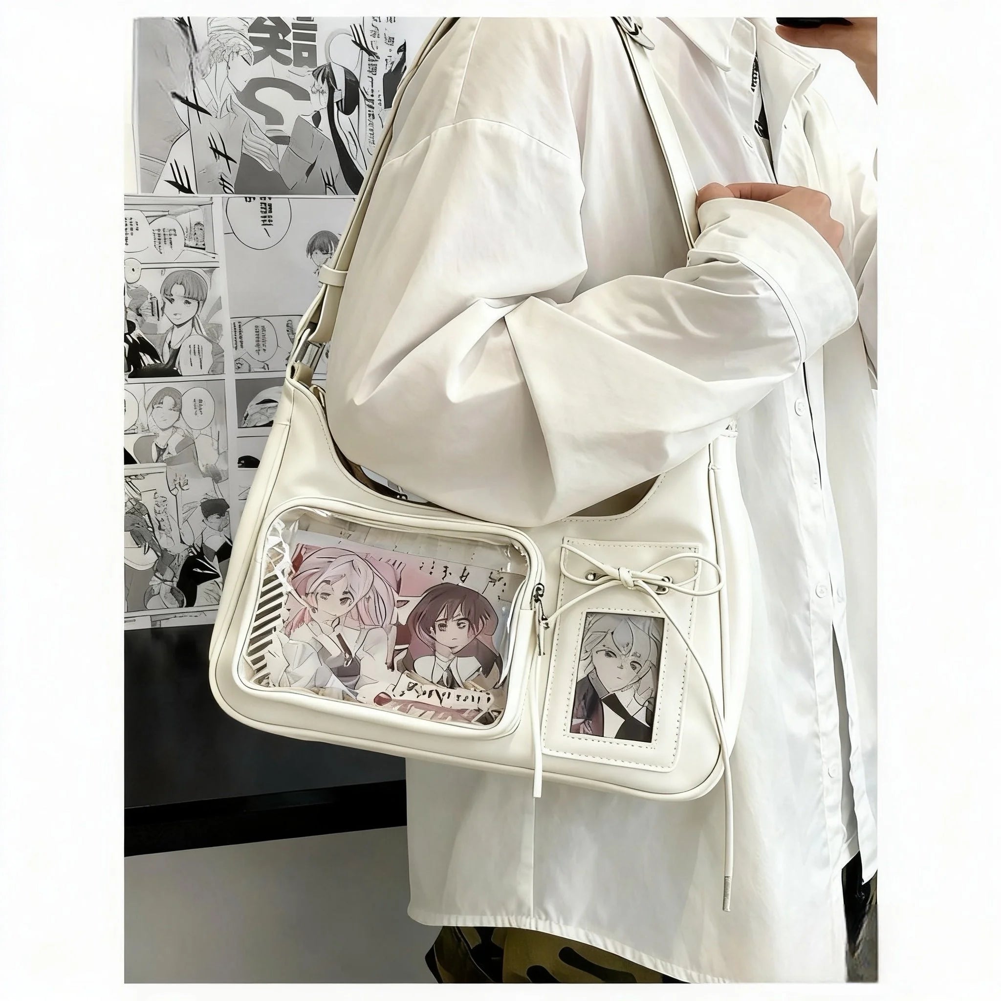 Y2k harajuku bolsa de ombro feminina coreano transparente ita saco escola crossbody saco feminino designer japonês bolsa preppy