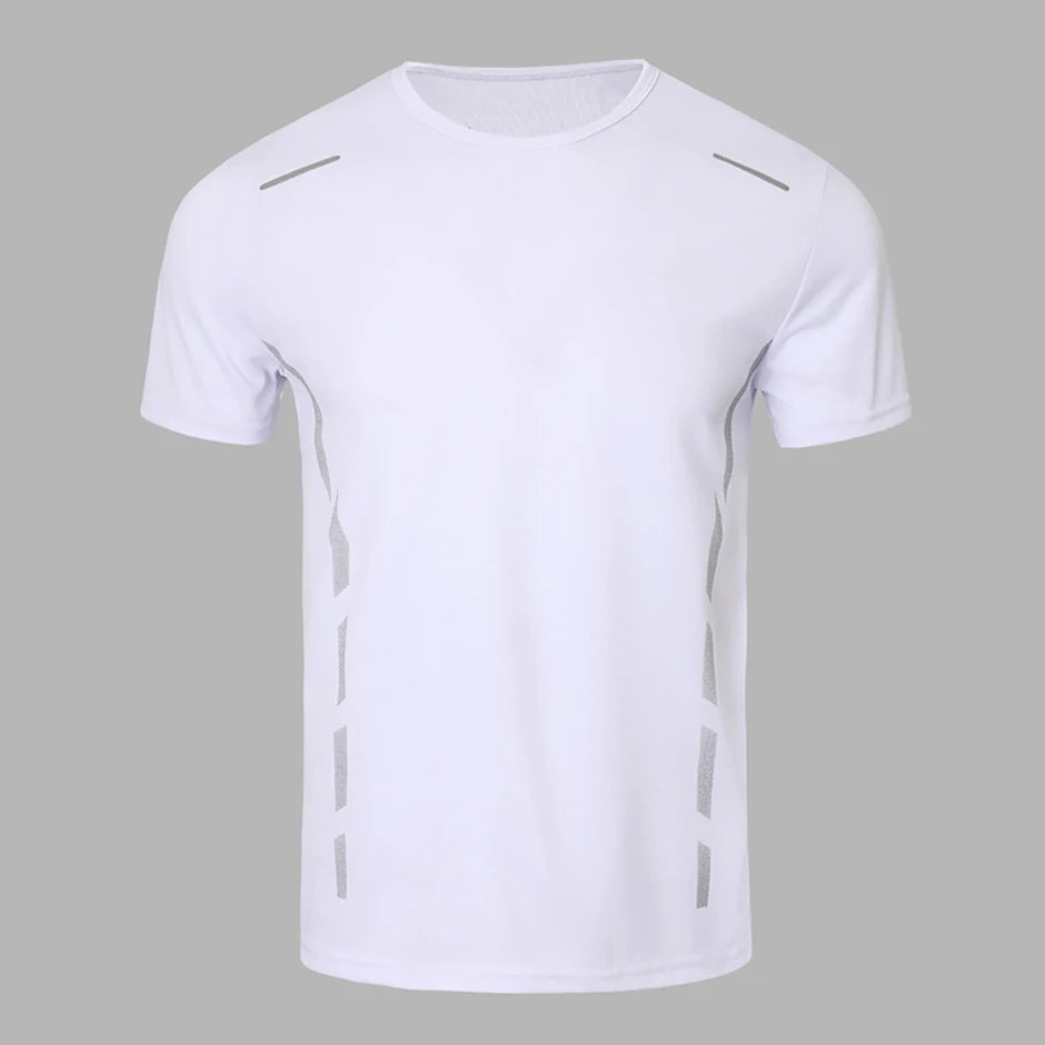1/4 pçs masculino verão moda impressão de secagem rápida de manga curta juventude lazer esportes fitness respirável topo de meia-idade solto t
