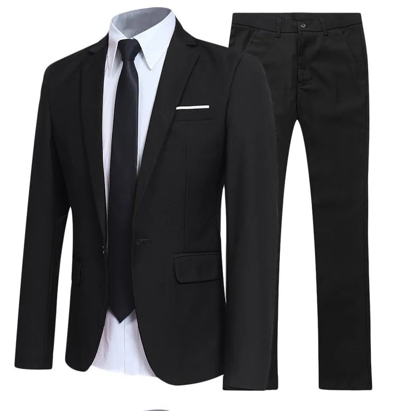 Terno de casamento de cavalheiro conjunto de duas peças para homens estilista de cabelo na moda britânico formal wear mistura de algodão fechamento de botão único