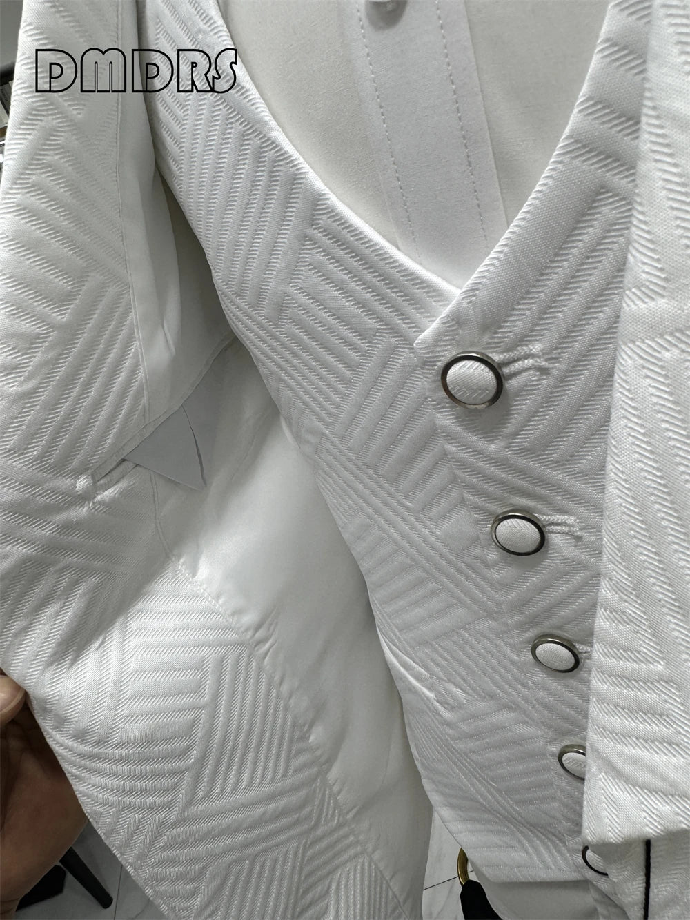 Conjunto de terno de casamento de alta qualidade para noivo, ternos de moda masculina de três peças, jaqueta blazer com gola xale de um botão, colete e calças