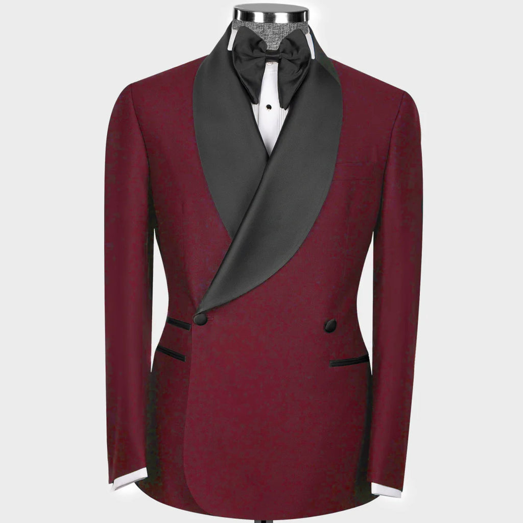 Terno masculino 2 peças preto com lapela brilhante botão duplo para casamento banquete trabalho escritório negócios jaqueta casual com calças
