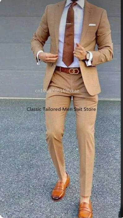 Terno masculino 2 peças terno jaqueta calças formal casamento smoking noivo roupas cor personalizada blazer XS-5XL