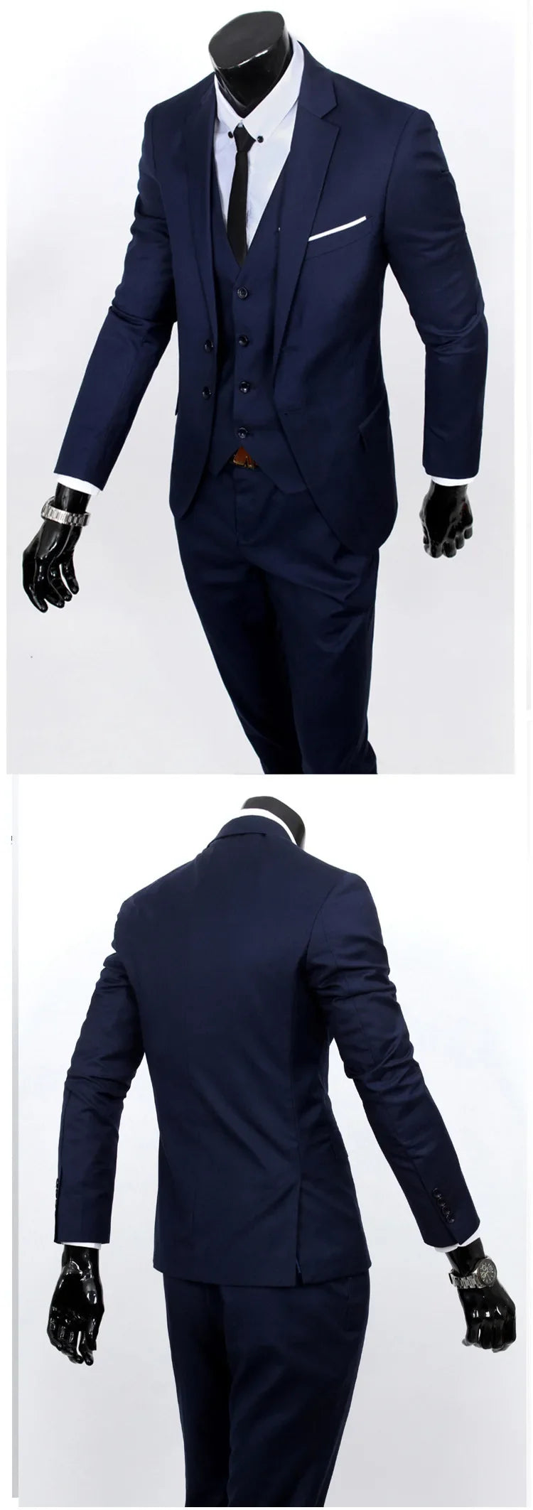 Terno de padrinhos de casamento de três peças, slim fit, roupa formal masculina, traje profissional personalizável, roupa de comemoração de casamento