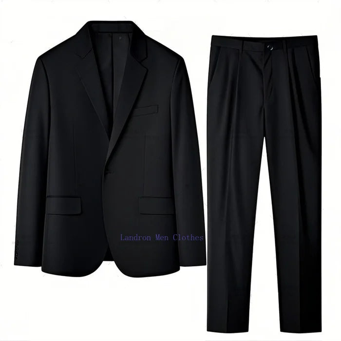 Terno de escritório masculino, casaco formal, calças plus size 6xl 7xl, blazer, trabalho de negócios, 2 peças, conjunto de padrinhos masculinos, roupas pretas, cinza e azuis