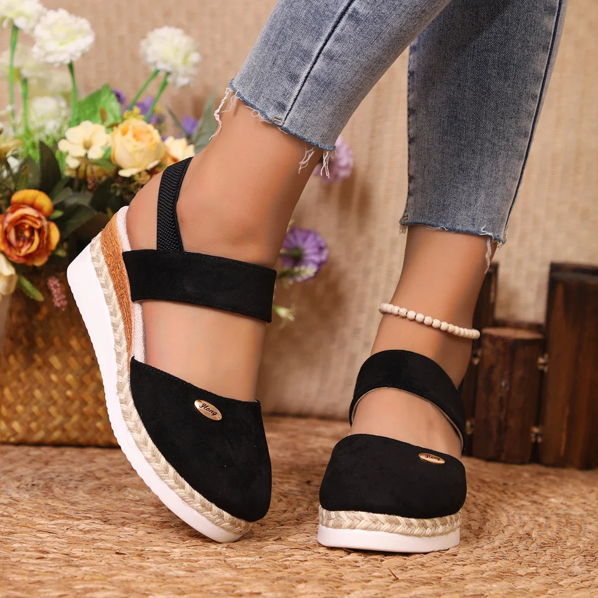 2025 novas mulheres dedo do pé fechado sandálias de cunha moda alpercatas sandálias plataforma fivela cinta sapatos gladiador mulher zapatos de mujer