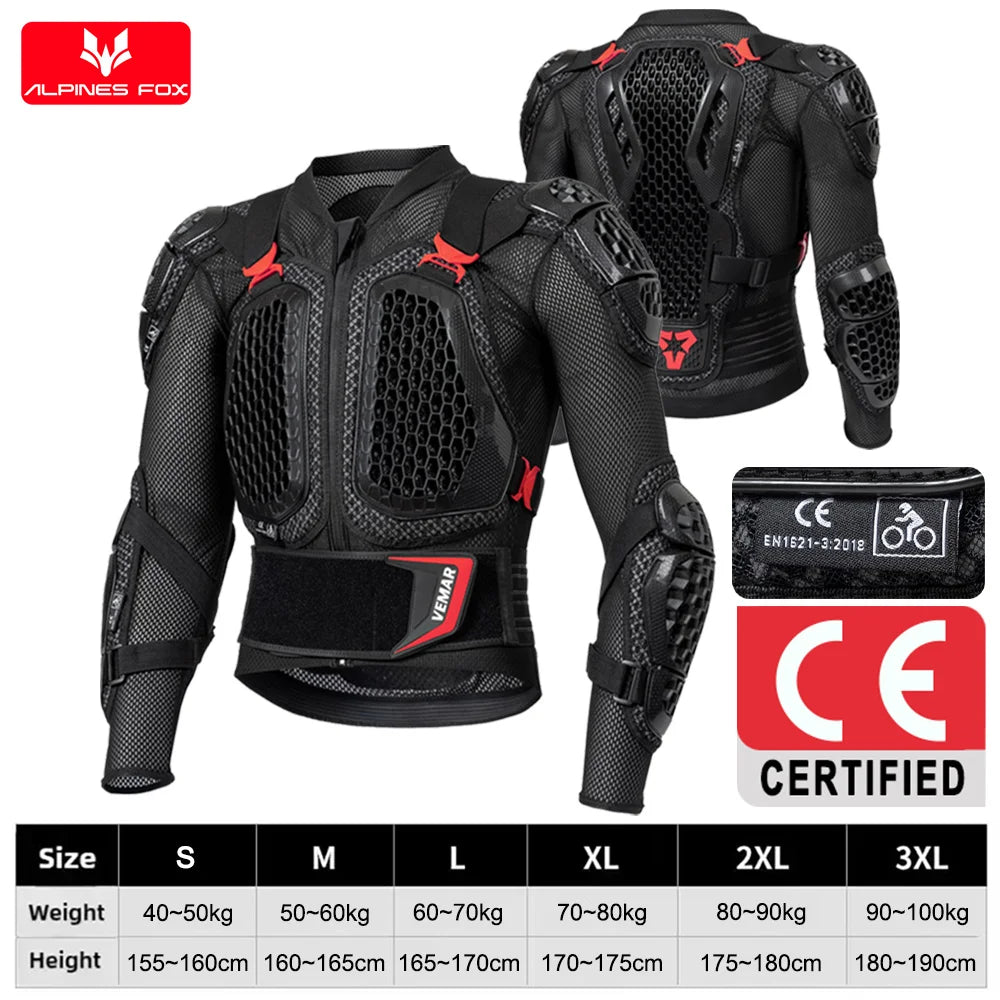 VEMAR 2025 Homens Nova Jaqueta de Motocicleta Moto Armadura MX Armadura Jaqueta de Corrida de Motocross Aprovação CE Moto Moto Equipamento de Proteção