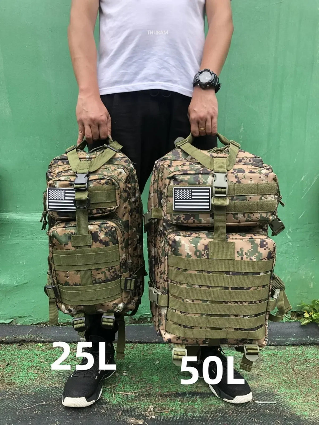 25l/50l resistente náilon impermeável tático esportes trekking pesca caça acampamento caminhadas saco mochila ao ar livre