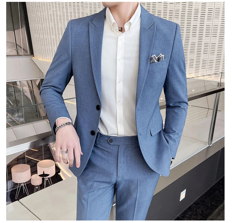 2025 terno de negócios masculino fino vestido de casamento conjunto de duas peças M-4XL elegante bonito tudo-em-um calças de banquete
