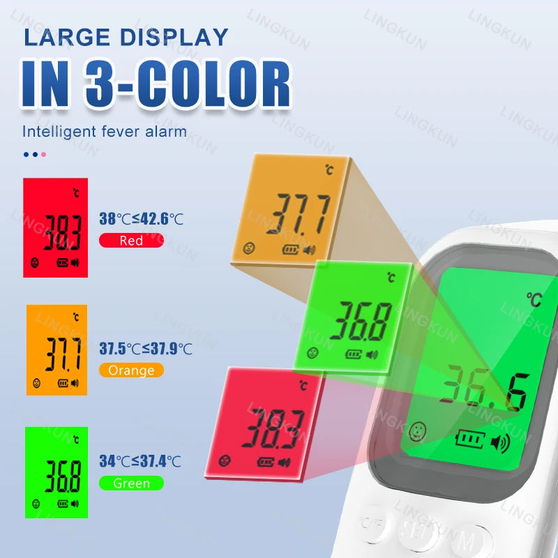 Termômetro infravermelho digital médico, sem contato, portátil, medição rápida de temperatura, corpo, testa