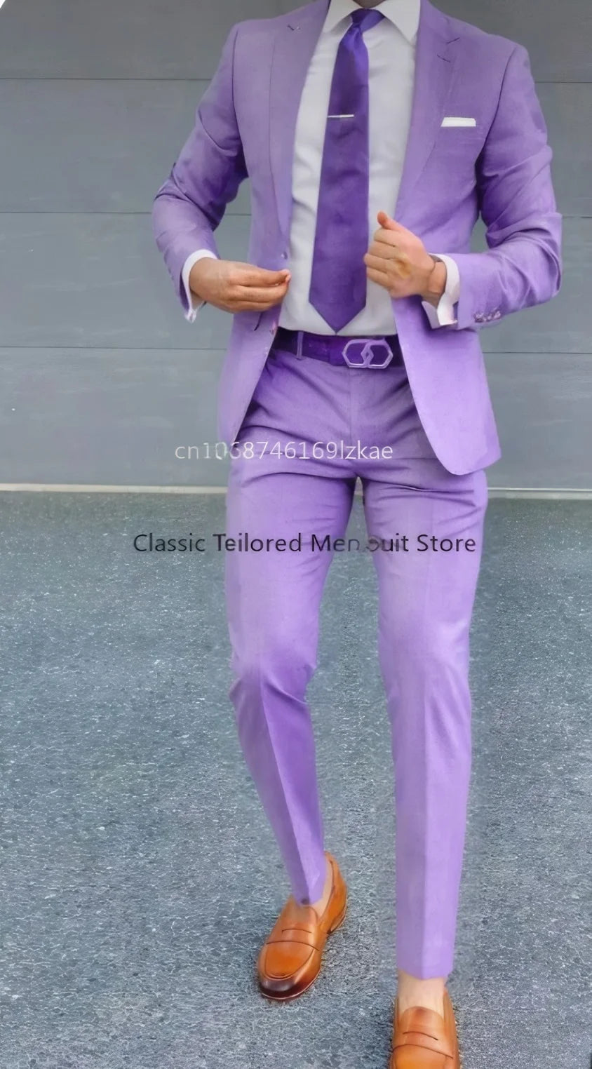 Terno masculino 2 peças terno jaqueta calças formal casamento smoking noivo roupas cor personalizada blazer XS-5XL