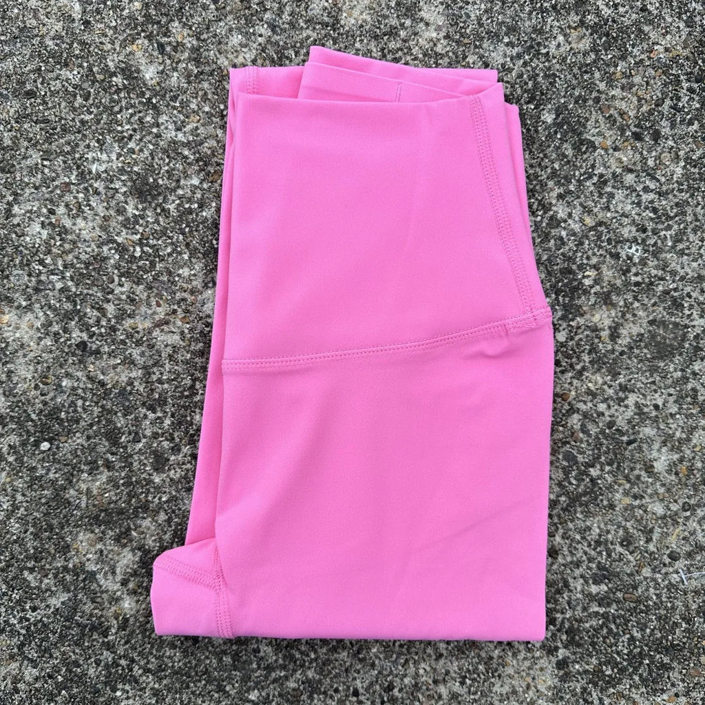 Cor sólida cintura alta yoga legging macio feminino esporte calça apertado manteiga atlético ginásio treinamento abrangente jog volta cintura bolso