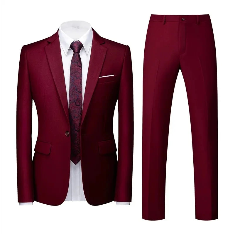 Terno de três peças masculino casual negócios profissional fino ajuste estilo coreano luz azul formal wear westwear ae estoque