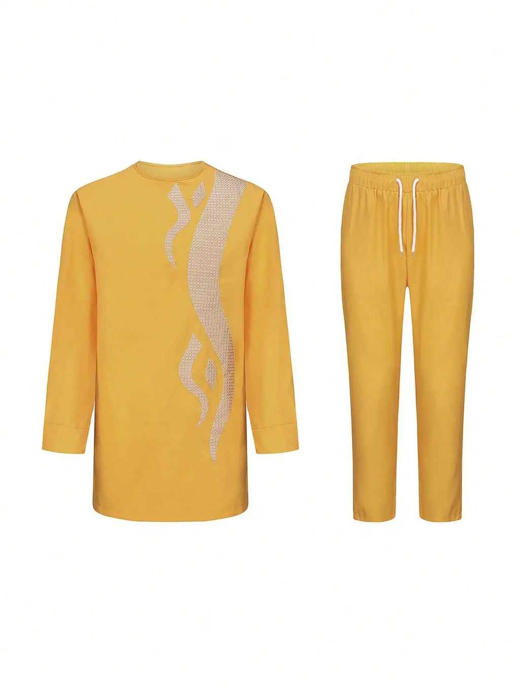 Traje Masculino Africano com Bordado Temos, Conjunto de Duas Peças, Calça Longa, Estilo Étnico Casual, Traje de Casamento, Terno para Noivos.