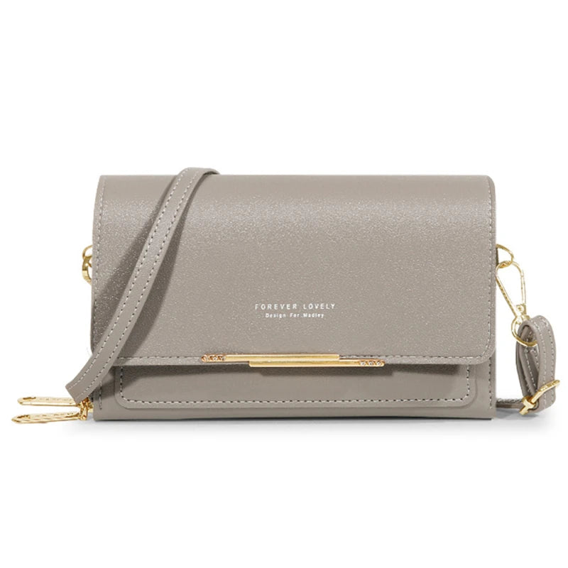 Carteira multi-cartão coreana para mulheres, grande capacidade, bolsa de ombro casual para celular, moda, novo estilo