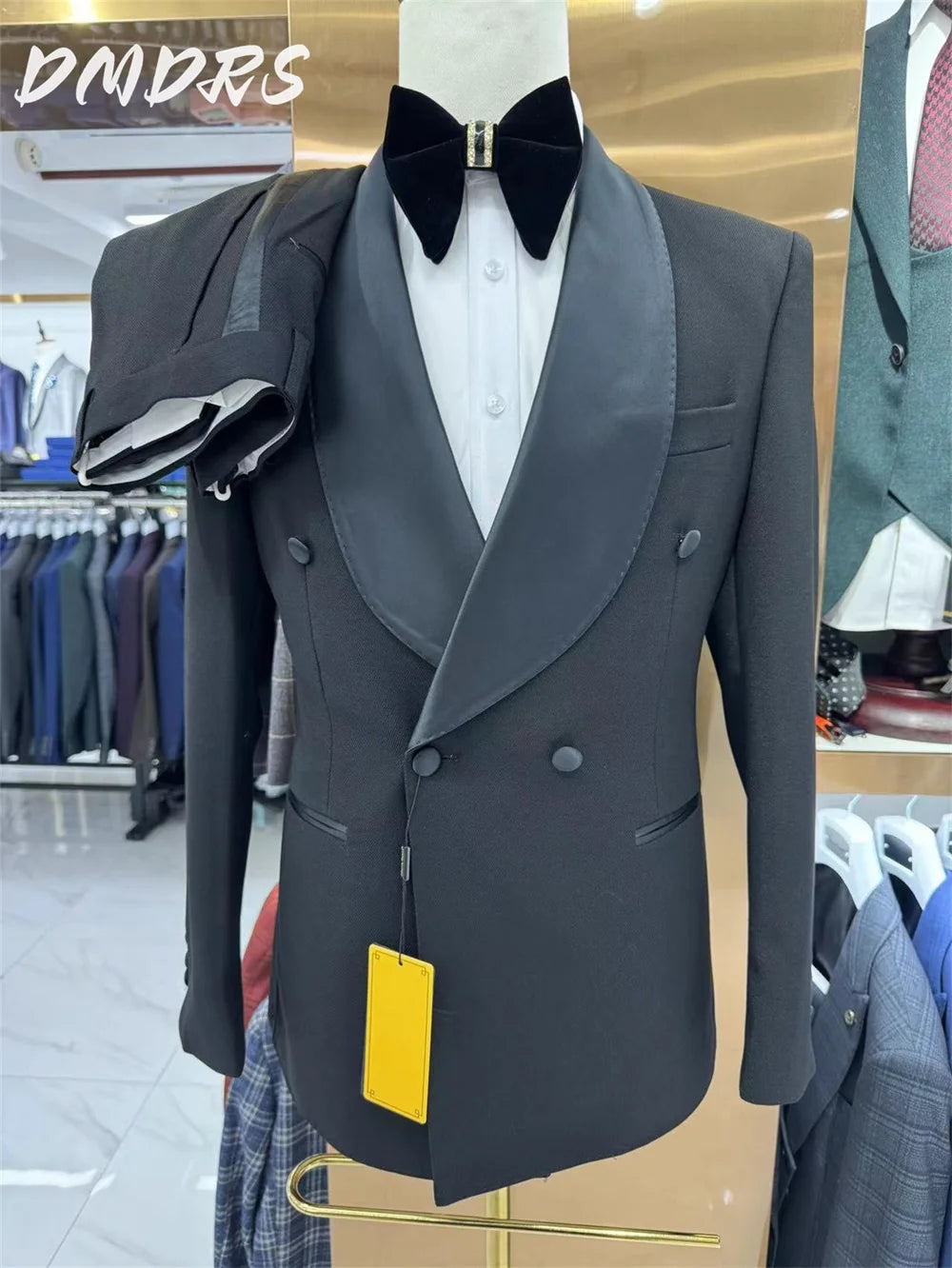 Clássico cor sólida conjunto de terno masculino para vestido de casamento elegante único breasted jaqueta calças para negócios padrinhos vestidos