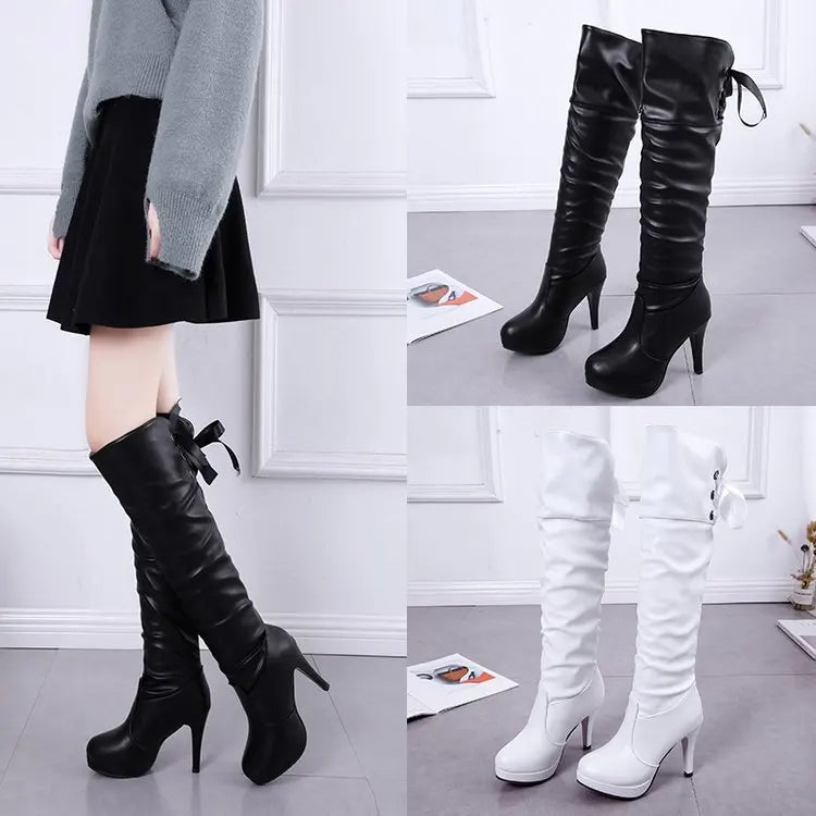 Botas femininas de luxo cavaleiro comprimento bota moda sexy sapatos de couro macio couro elegante confortável joelho botas altas