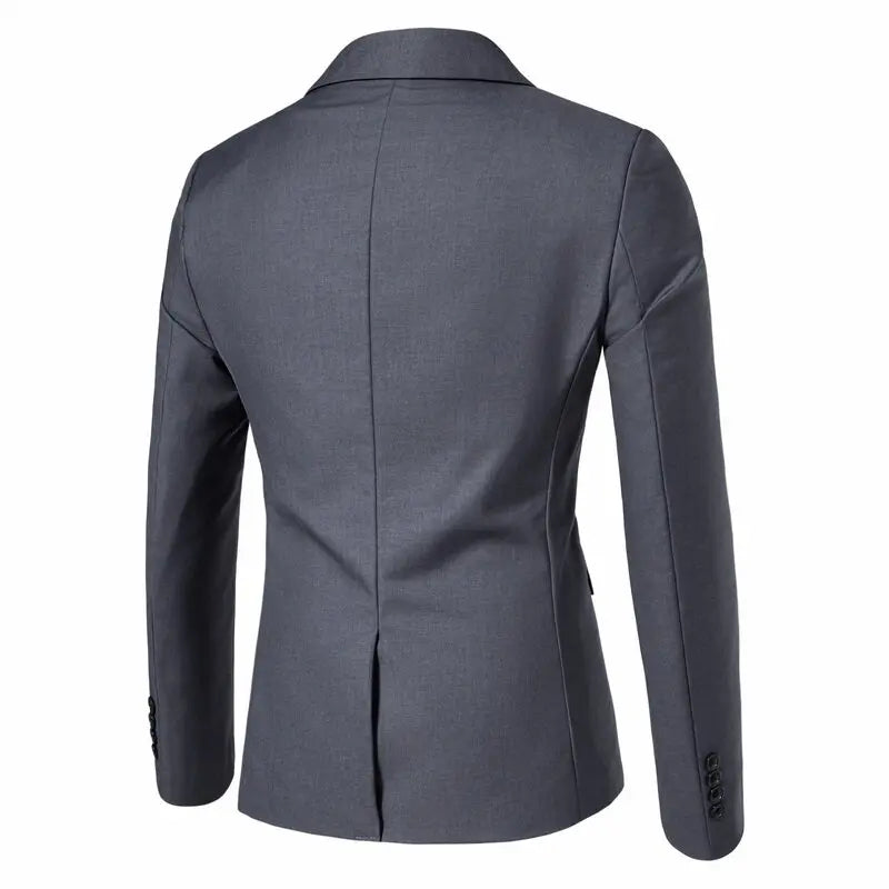 Terno masculino (blazer + colete + calças) moda negócios cor sólida casamento estilo britânico workwear, terno de desempenho casual