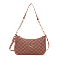 Bolsa crossbody estilo vintage, bolsa mensageiro de ombro de couro pu com design de letra dourada 'M', bolsa tote de couro sintético, bolsa