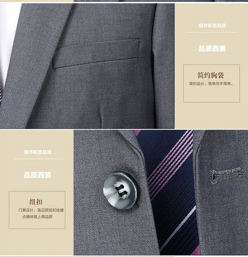 2024 masculino fino-ajuste de dois botões terno de negócios profissional trabalho formal conjunto de duas peças calças incluídas S-6XL