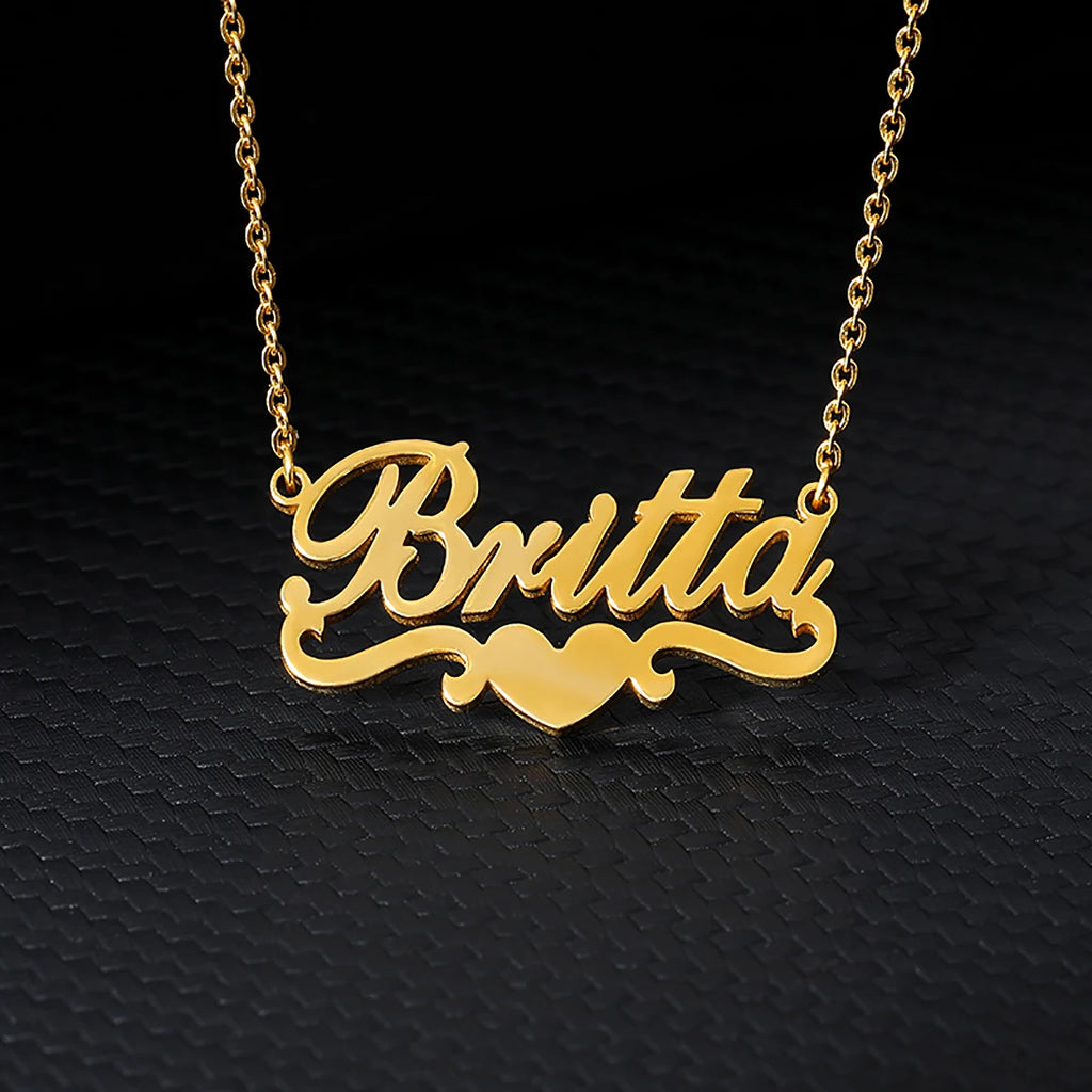 Colares com nome personalizado para mulheres, colar com pingente personalizado em aço inoxidável, joias personalizadas para o pescoço, presente de aniversário para namorada