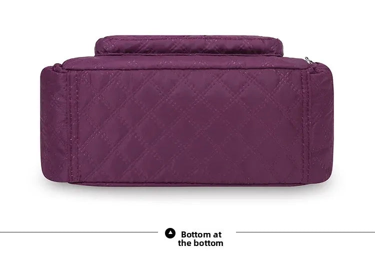 Bolsa crossbody feminina multicamadas de nylon à prova d'água, bolsa de ombro casual para mulheres de meia-idade e idosas, bolsa de grande capacidade