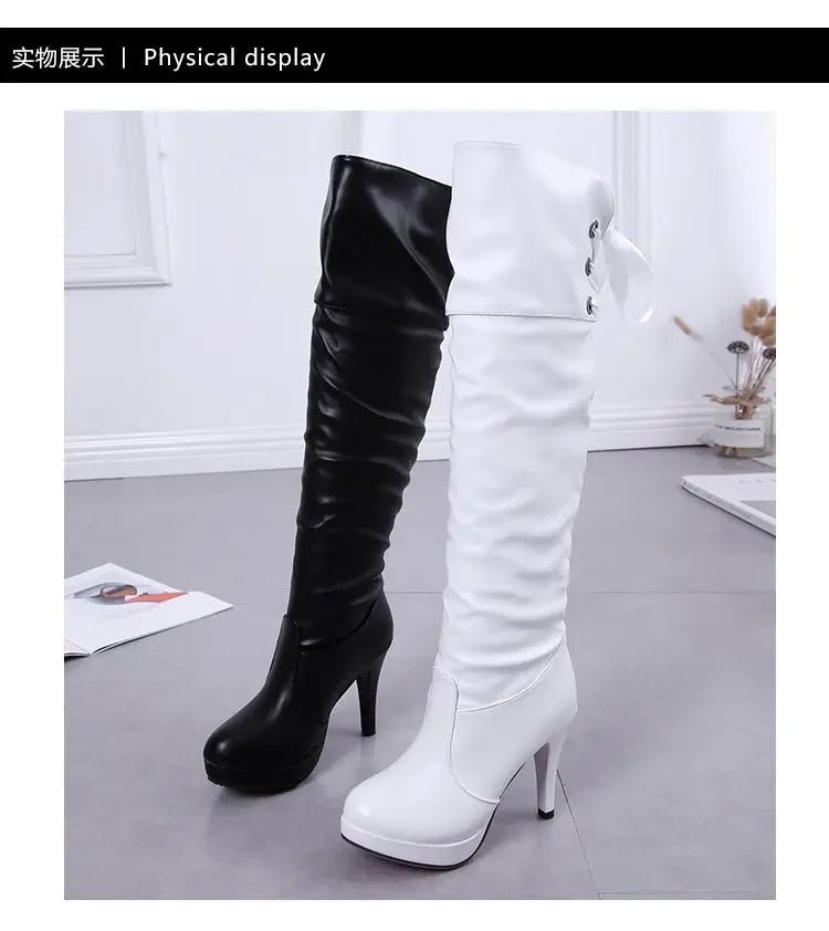 Botas femininas de luxo cavaleiro comprimento bota moda sexy sapatos de couro macio couro elegante confortável joelho botas altas