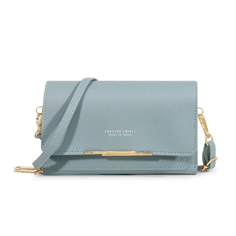 Carteira multi-cartão coreana para mulheres, grande capacidade, bolsa de ombro casual para celular, moda, novo estilo