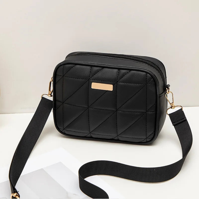 Bolsa feminina bordada na moda Bolsa para câmera moderna Bolsa quadrada pequena Bolsa crossbody de ombro único Estilo minimalista urbano P...