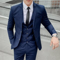 Terno (blazer + colete + calças) moda masculina negócios ao ar livre tendência cor sólida casual fino-ajuste casamento anfitrião cavalheiro terno 6xl