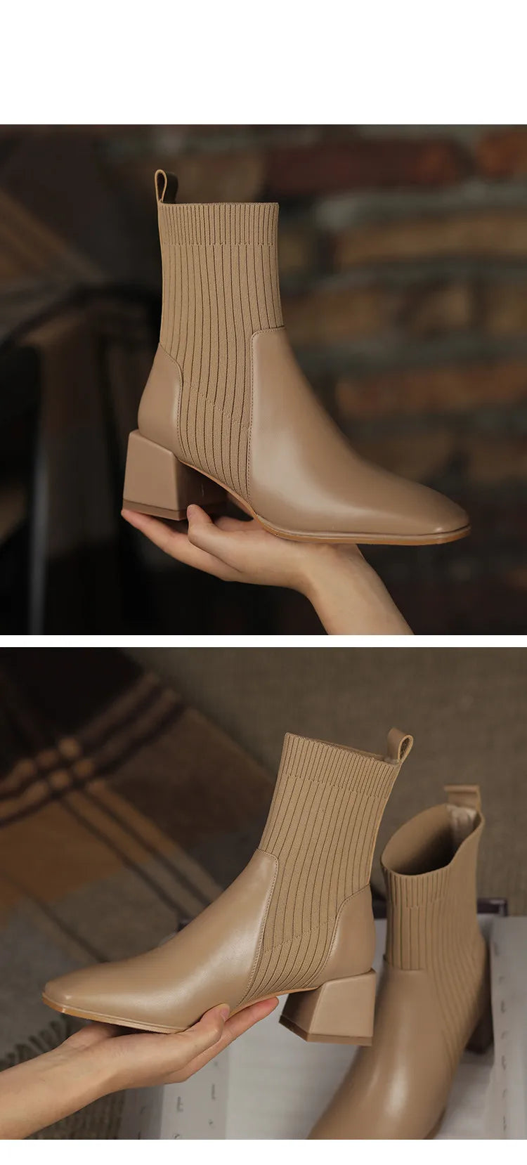 2025 outono inverno novas meias de tornozelo sapatos femininos moda tamanho grande 43 botas curtas de malha deslizamento em salto alto botas de mujer