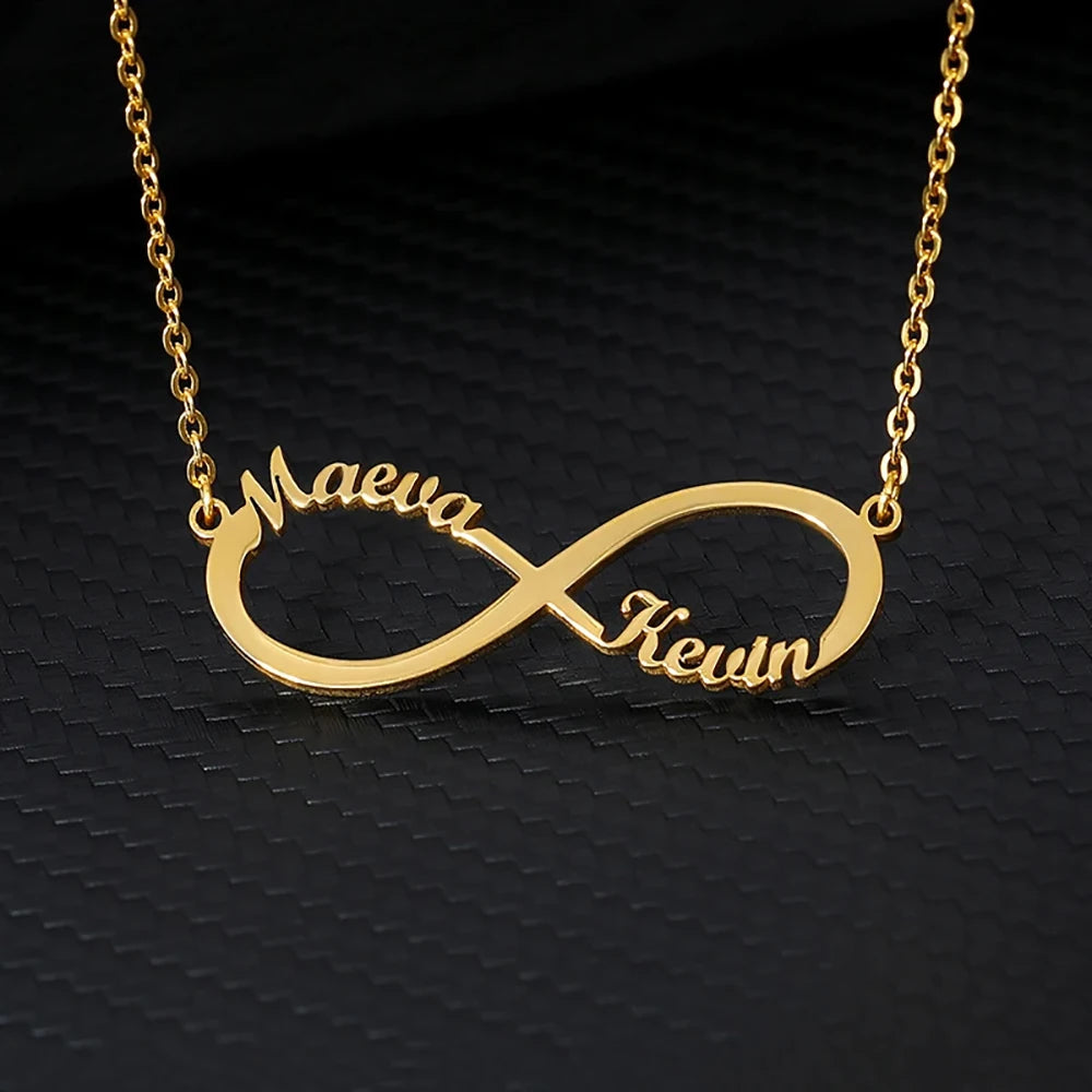 Colares com nome personalizado para mulheres, colar com pingente personalizado em aço inoxidável, joias personalizadas para o pescoço, presente de aniversário para namorada