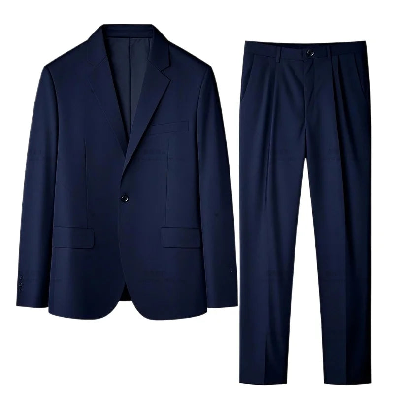 Terno de escritório masculino, casaco formal, calças plus size 6xl 7xl, blazer, trabalho de negócios, 2 peças, conjunto de padrinhos masculinos, roupas pretas, cinza e azuis