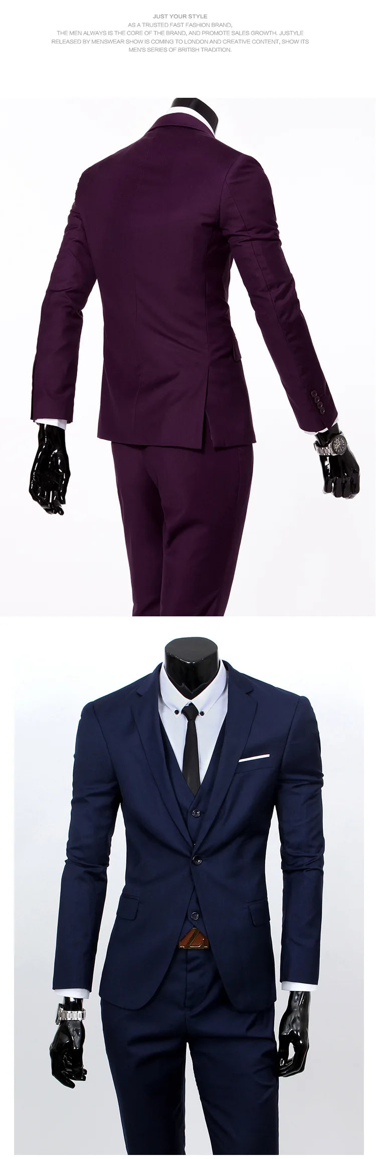 Conjunto de terno masculino de um botão fino ajuste casual tecido de mistura de algodão para trabalho versátil estilo clássico terno de três peças negócios casual
