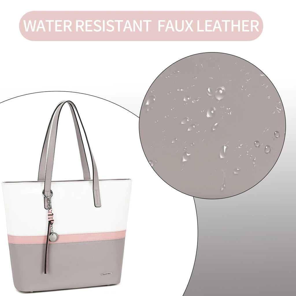 Bolsa feminina senhoras shopper grande sacola de couro do plutônio bolsa de ombro com compartimento grande para escritório escola compras