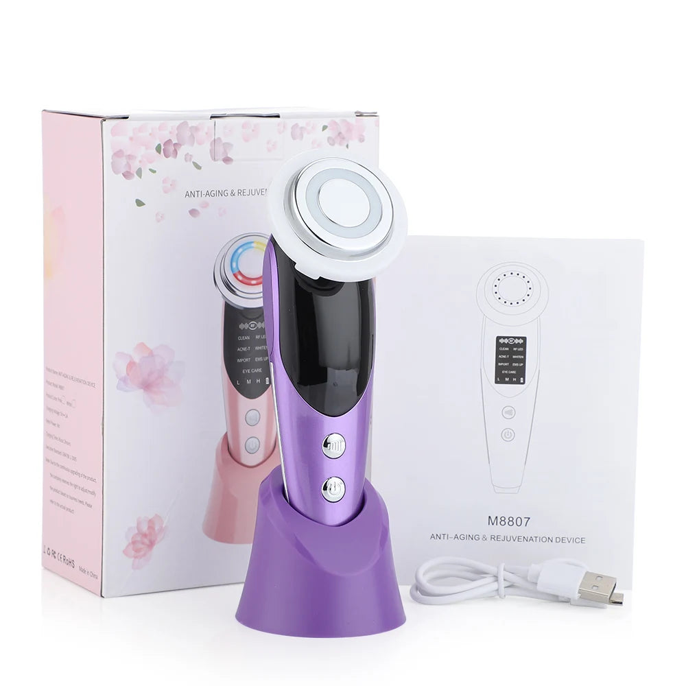 7 em 1 dispositivo de levantamento facial ems microcorrente rejuvenescimento da pele led facial pescoço endurecimento massageador rosto aparelho de cuidados de beleza