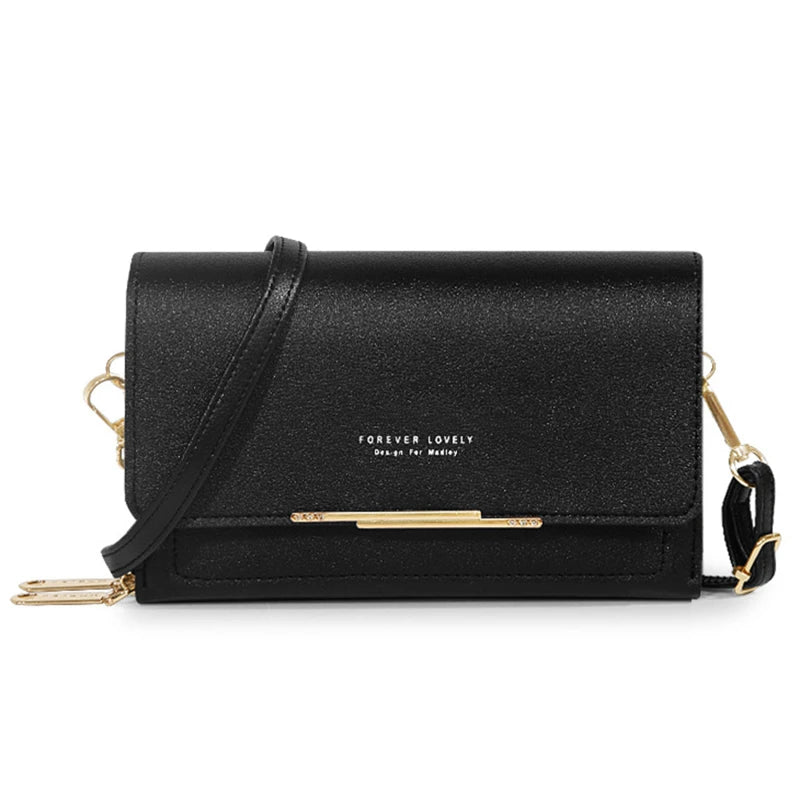 Carteira multi-cartão coreana para mulheres, grande capacidade, bolsa de ombro casual para celular, moda, novo estilo