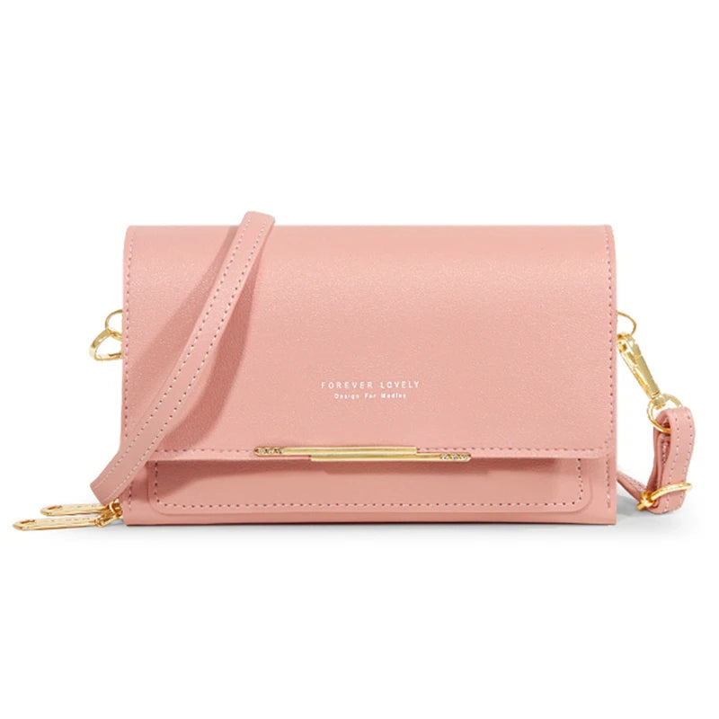 Carteira multi-cartão coreana para mulheres, grande capacidade, bolsa de ombro casual para celular, moda, novo estilo