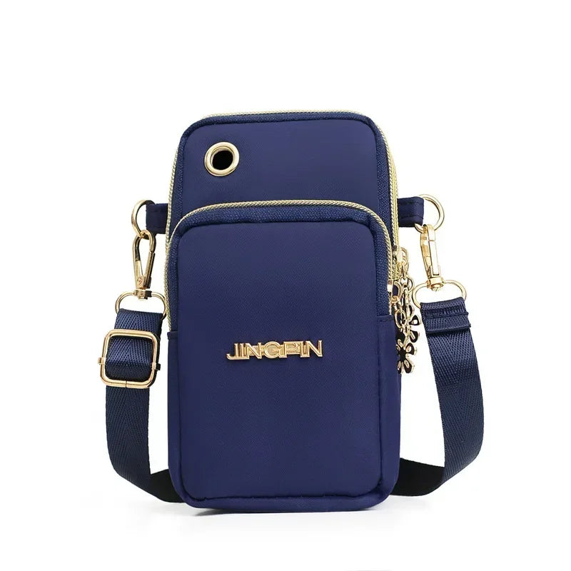 Bolsa de Celular Feminina Transversal Mini, Bolsa de Moedas Moderna para Mães, Bolsa de Ombro para Corrida com Alça de Pescoço, Carteira de 3 Camadas