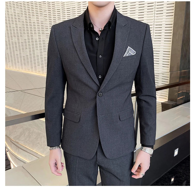 2025 terno de negócios masculino fino vestido de casamento conjunto de duas peças M-4XL elegante bonito tudo-em-um calças de banquete