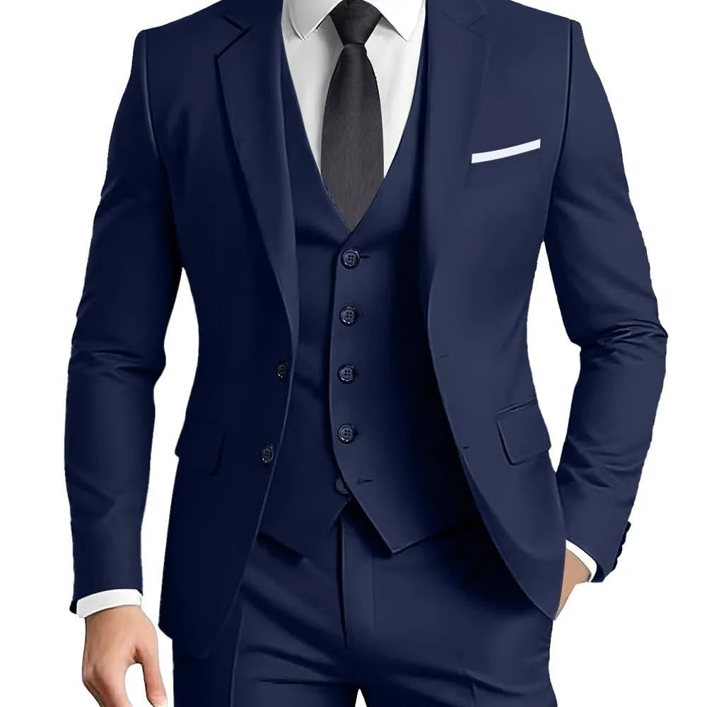 Terno Masculino Verde Oliva com Lapela Pontiaguda, Conjunto Formal de 3 Peças (Jaqueta, Calça e Colete) para Ocasiões de Festa em Casa